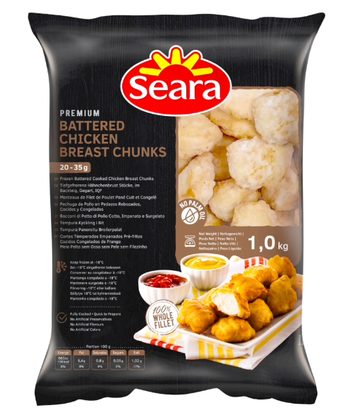 Seara Battered Chicken Breast Chunks 1x1kg