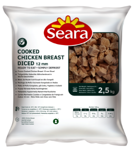 Seara Frozen Diced Chicken Breast 12mm 1x2.5kg