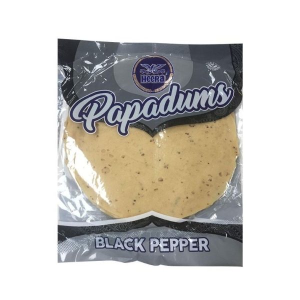 Heera Black Pepper Papadums Packet 1x200g